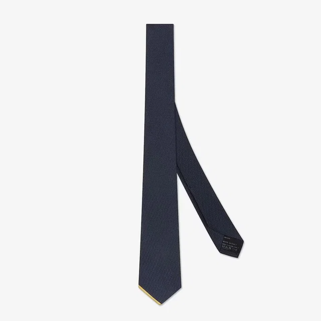 Fendi Necktie — Navy Silk Neckties in Navy Silk from HEWI