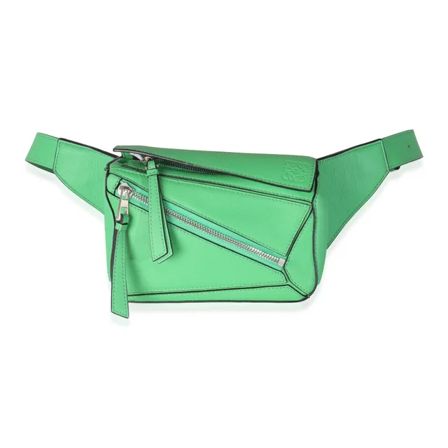 Loewe Jungle Green Calfskin Mini Puzzle Belt Bag Leather Handbag in Green Calfskin from HEWI