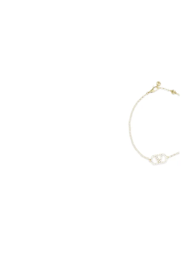 Valentino Garavani Vlogo Signature Swarovski Crystal Bracelet — Gold Metal Bracelets in Gold from HEWI, photo 3 of 3