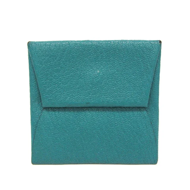 Hermès Bastia Women,Men Chevre Myzore Leather Coin Purse/coin Case Green in Green Chevre myzore leather from Elady