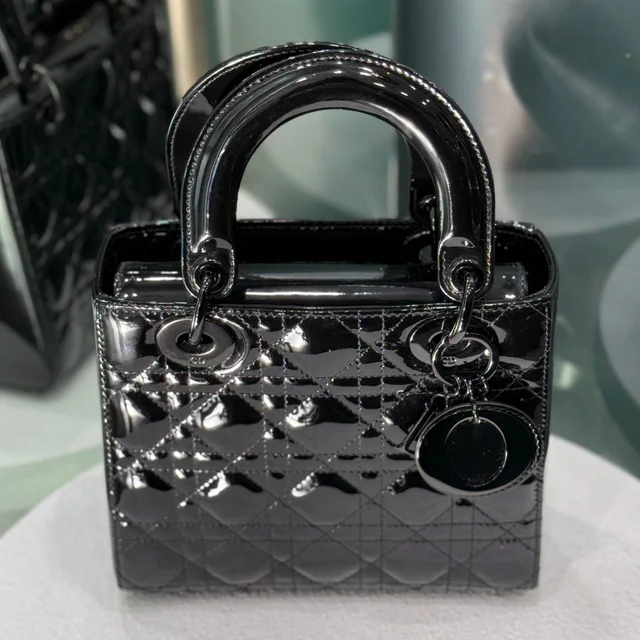 Dior Lady Small Patent - So Black in Black Patent leather from Revivre Luxury Consignment