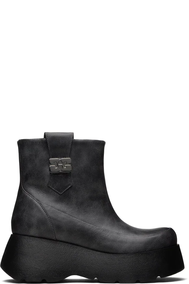 GANNI Gray Kat Low Boots, image 1 of 1 from SSENSE
