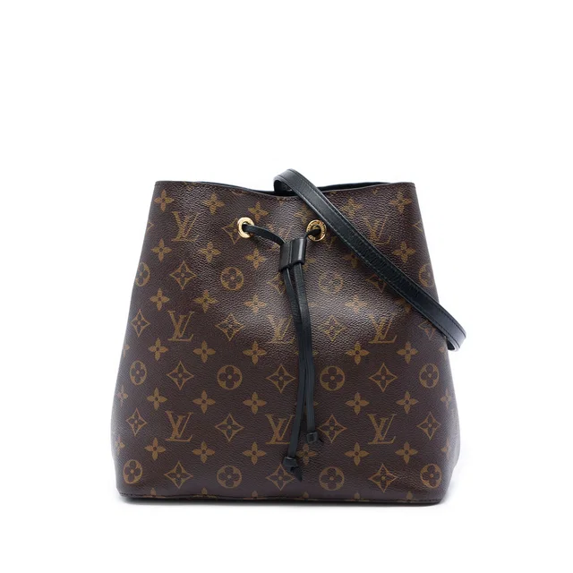 Black Louis Vuitton Monogram Neonoe MM Bucket Bag in Black Coated canvas from Designer Revival