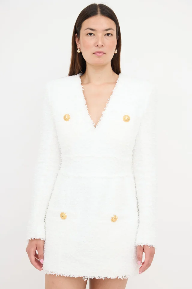 Balmain Frayed Tweed Dress in Tweed from VSP Consignment, photo 2 of 2
