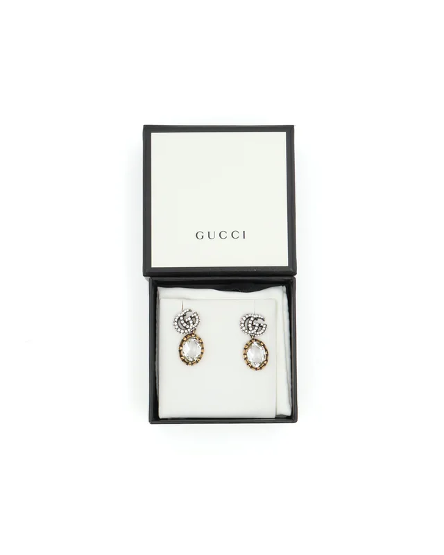 Gucci GG Drop Rhinestone Earrings from A Retro Tale, photo 2 of 4