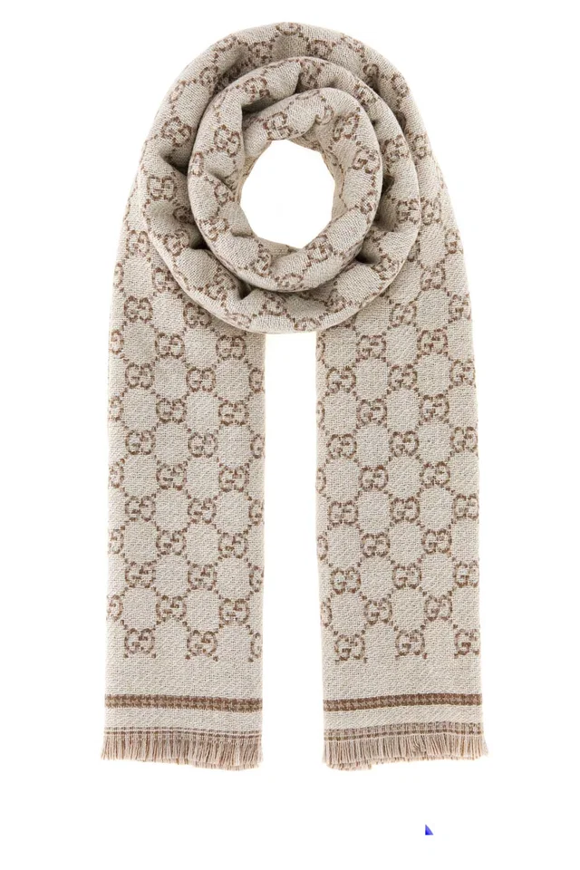 Gucci Stenmix Scarf — Beige Wo Vi Mz Pa Scarfs in Beige Woven leather from HEWI