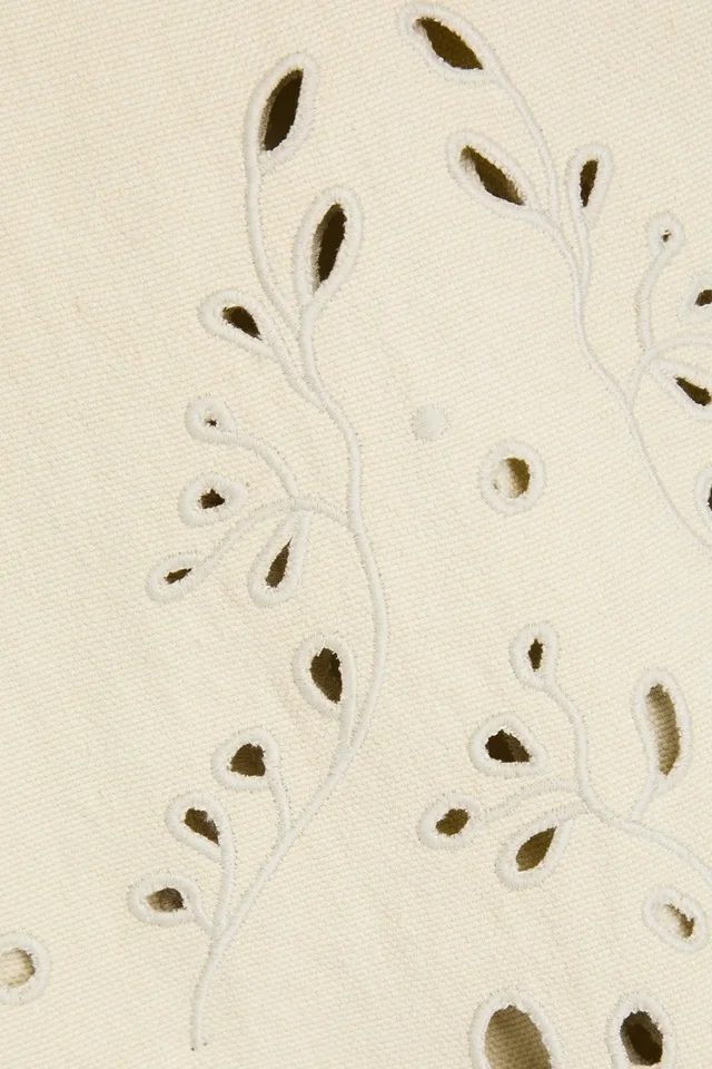 Chloé Broderie anglaise hemp and paper-blend midi skirt in White, photo 2 of 2 from THE OUTNET