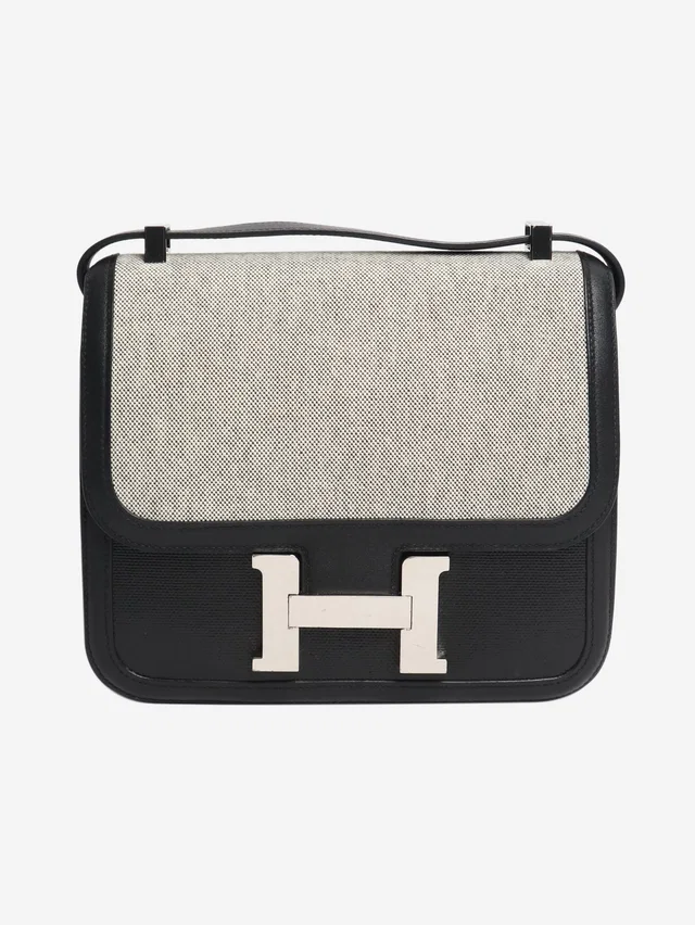 Hermès Black swift and toile Constance in Black Swift leather from Sign of the Times