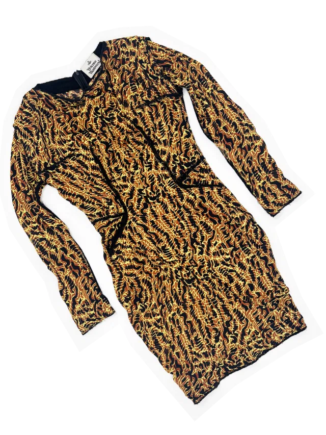 Vivienne Westwood yellow printed silk dress in Yellow Silk from James Veloria