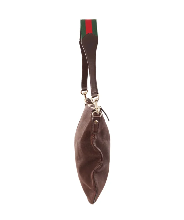 Gucci Large Brown Suede Attache Shoulder Bag in Brown Suede from Luxury Promise, photo 4 of 13