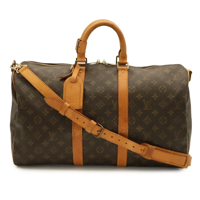 Louis Vuitton Monogram Keepall Bandouliere 45 Boston Bag Purse 2-Way in Coated canvas from The Reluxe