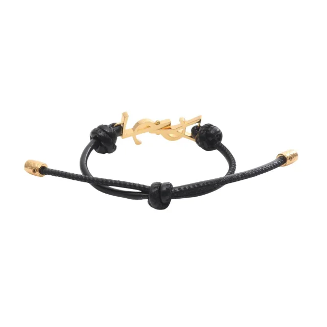 Saint Laurent Cassandra Bracelet in Gold Leather from LuxUness, photo 2 of 6