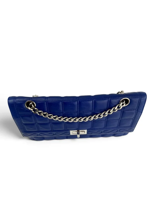 Chanel Blue Lambskin Chocolate Bar Mademoiselle Flap Bag in Brown Lambskin from Season 2 Consign, photo 5 of 9