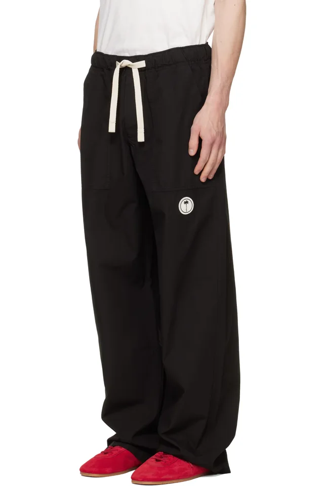 Palm Angels Black Tree Logo Loose Trousers, photo 4 of 5 from SSENSE