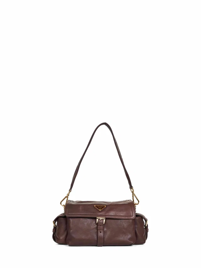Prada Nappa Lambskin Shoulder Bag — Brown in Brown Lambskin from HEWI