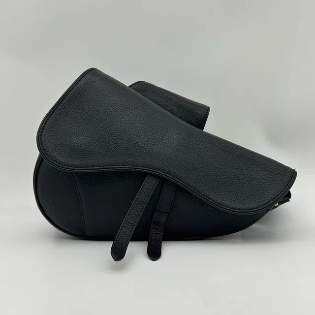 Dior Saddle Shoulder Bag Black Calfskin Gold in Black Calfskin from The Reluxe