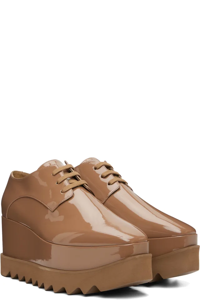 Stella McCartney Brown Limited Edition Elyse Monochrome Platform Derbys, photo 4 of 5 from SSENSE