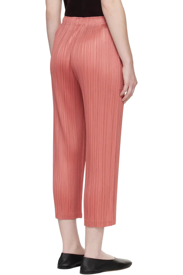PLEATS PLEASE ISSEY MIYAKE Pink Monthly Colors October Trousers, photo 3 of 3 from SSENSE