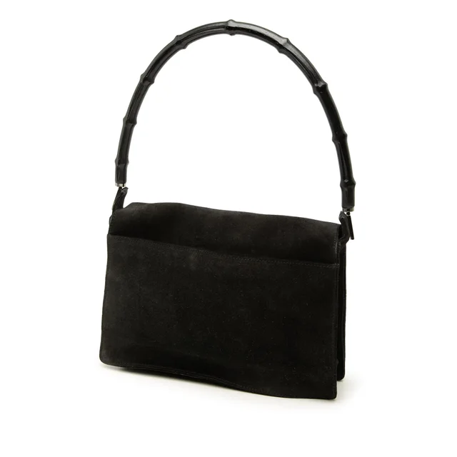 Black Gucci Suede Bamboo Handbag in Black Suede from Designer Revival, photo 2 of 2