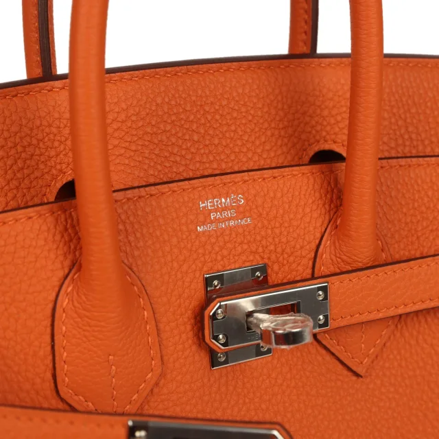 Hermès Birkin 25 Orange Togo Palladium Hardware in Orange Togo leather from Madison Avenue Couture, photo 7 of 9