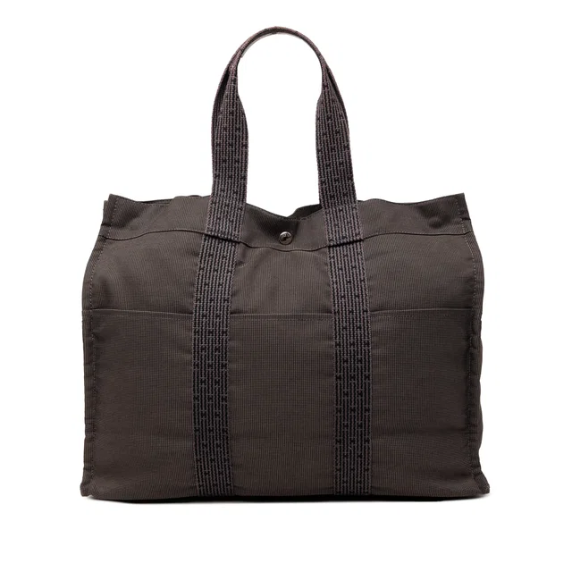 Brown Hermès Canvas Herline GM Tote Bag in Brown Canvas from Designer Revival