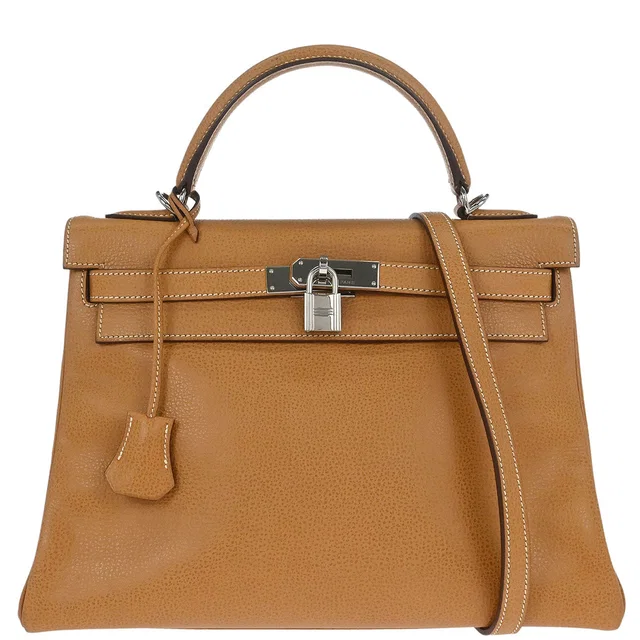 Hermès Natural Vache Liegee Kelly 32 Retourne 2way Shoulder Handbag in Beige from AMORE Vintage Tokyo