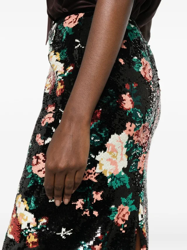 Forte Forte sequin-embellished floral-motif midi skirt, photo 5 of 5 from SENSER