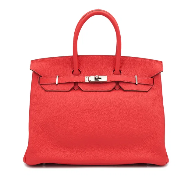 Hermès Birkin 35 Rose Jaipur Taurillon Clemence Hand Bag 2012 Square P Palladium Hardware in Pink Clemence leather from Luxury Promise