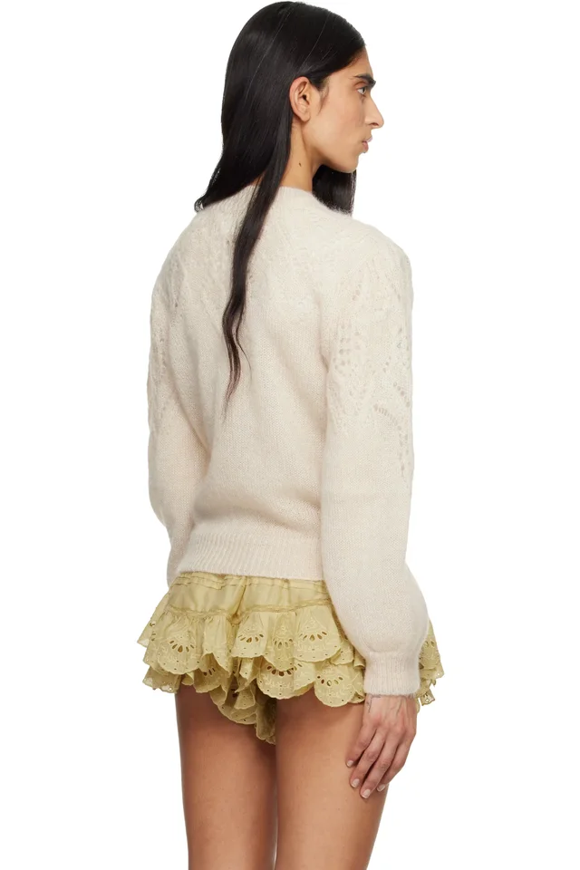 Isabel Marant Etoile Beige Jenia Openwork Mohair Knit Sweater, photo 3 of 4 from SSENSE