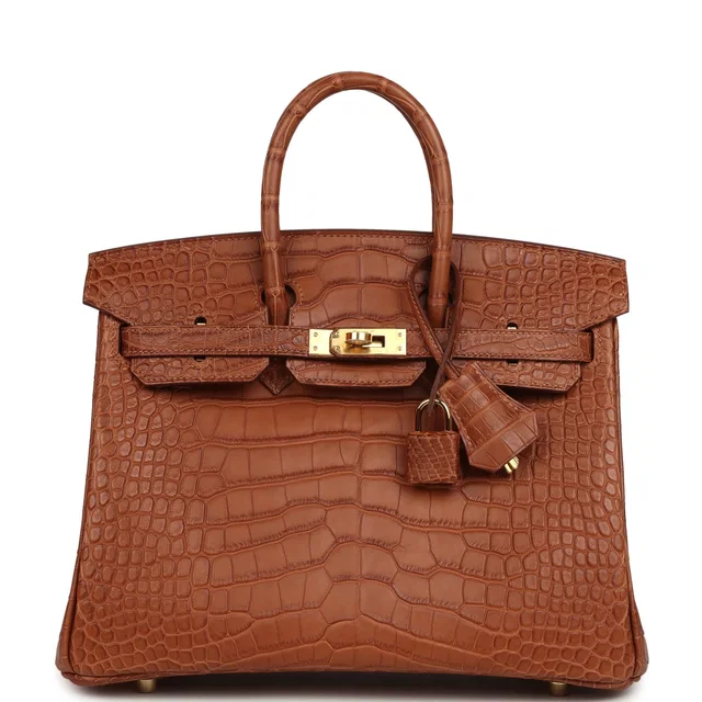 Hermès Birkin 25 Gold Matte Alligator Gold Hardware in Gold Crocodile from Madison Avenue Couture