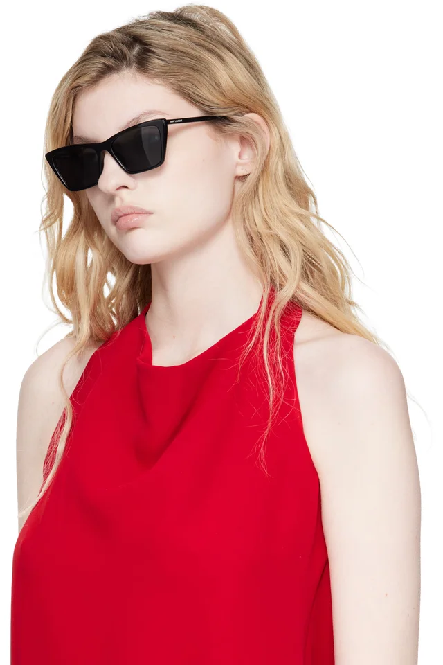 Saint Laurent Black SL 737 Mica Thin Sunglasses, photo 4 of 4 from SSENSE