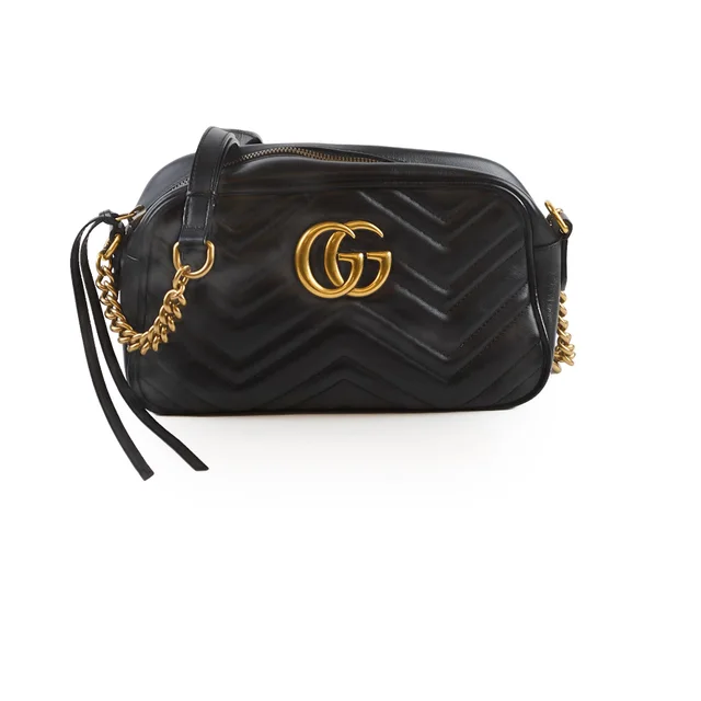 Gucci Marmont Camera Small Black in Black Leather from The Purse Affair