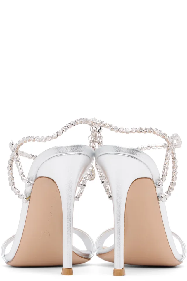 Gianvito Rossi Silver Eternity Heeled Sandals, photo 2 of 5 from SSENSE