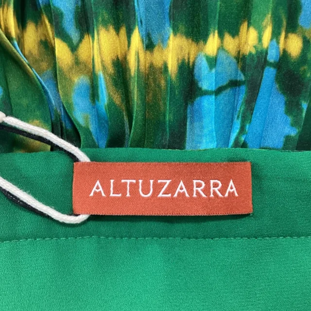 Altuzarra Winda Double-belted Pleated Tie-dyed Maxi Dress In Butterscotch Blue Green Polyester in Green, photo 5 of 6 from ShopSimon