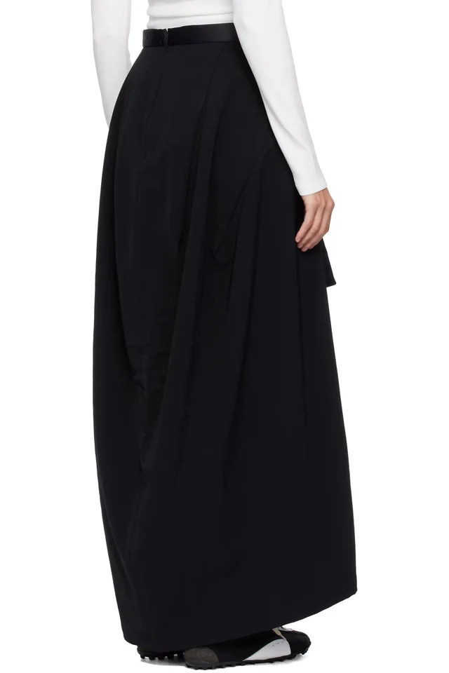 Y-3 Black Padded Midi Skirt, photo 3 of 4 from SSENSE