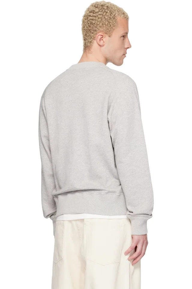 Merz b. Schwanen Gray Retro Fleece Raglan Cotton Sweatshirt, photo 3 of 4 from SSENSE