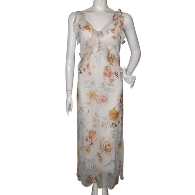 Christian Lacroix Christian Lecroix Dress, S, Summer Maxi/Long, Tie Straps, White/Rusty Floral in white from Poshmark