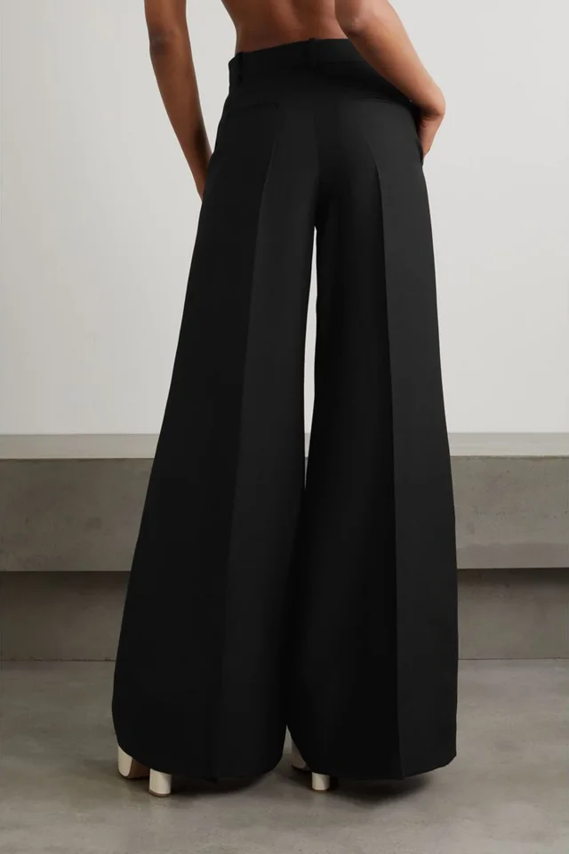 Valentino Garavani Wool and Silk-Blend Flared Pants in Black, photo 3 of 4 from THE OUTNET