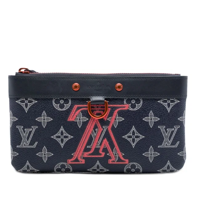 Blue Louis Vuitton Monogram Ink Upside Down Apollo Pochette PM Pouch in Blue Coated canvas from Designer Revival