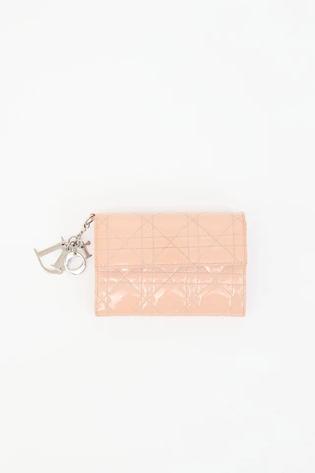 Dior 2013 Patent Cannage Trifold Wallet from VSP Consignment