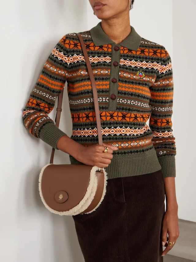 BALLY Elisabeth shearling-trimmed leather shoulder bag in Beige, photo 2 of 2 from NET-A-PORTER (Canada)