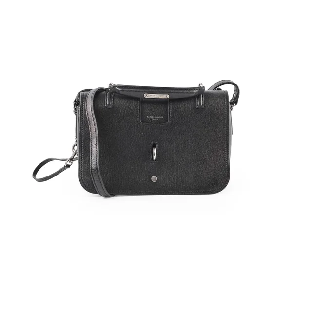 Saint Laurent Charlotte Crossbody Black in Black Leather from The Purse Affair