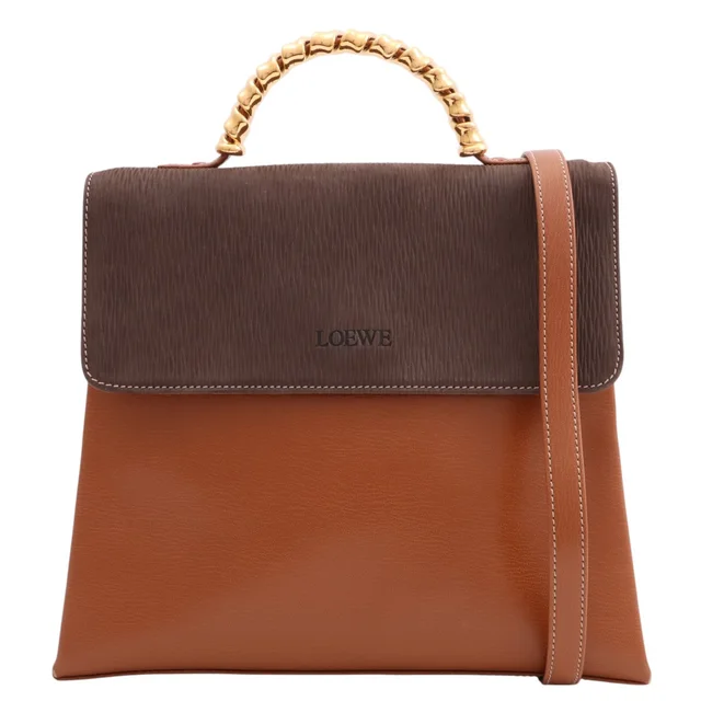 Loewe Velázquez 2-way Bag Brown in Brown Leather from VINTAGE QOO TOKYO, photo 2 of 2