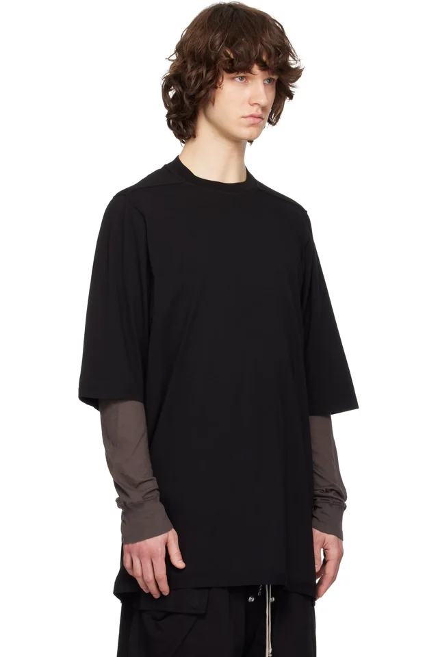 Rick Owens DRKSHDW Black Temple Jumbo S/S T-shirt, photo 2 of 4 from SSENSE