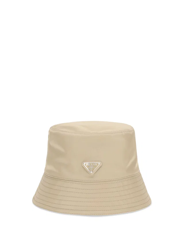 Prada 2hc1372dmi Re-Nylon Bucket Hat — Beige Polyamide in Beige Nylon from HEWI