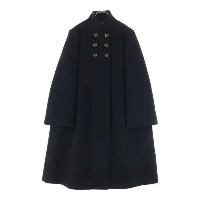 Gucci Interlocking G Button Long Coat Black 38 in Black from The Reluxe
