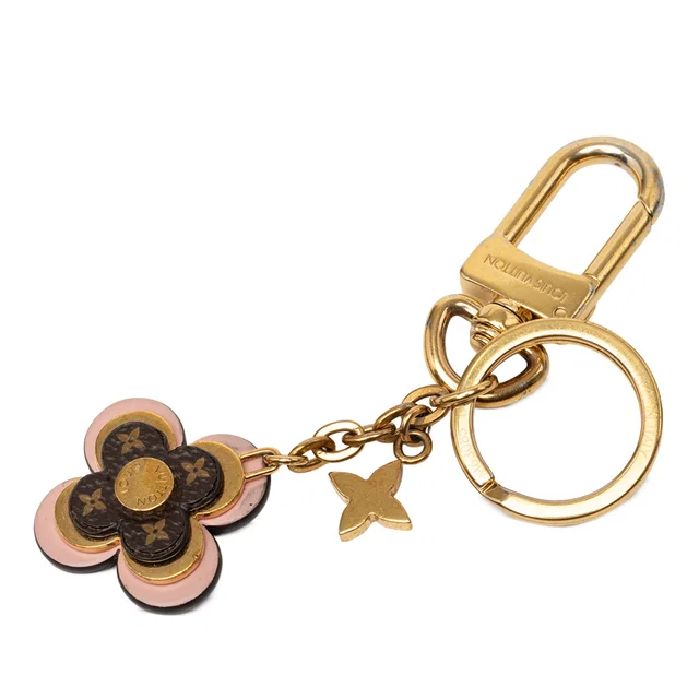Gold Louis Vuitton Gold Plated Monogram Blooming Flowers Bag Charm and Key Holder in Gold from Designer Revival