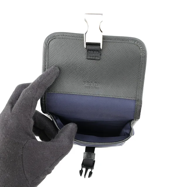 Prada ShoulderPouch Black/Navy2ZH109 Canvas Leather in Black Canvas from GALLERY RARE, photo 2 of 2