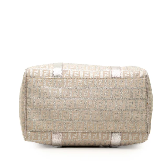 Fendi Small Zucchino Metallic Canvas Forever Bauletto Boston Bag in Canvas from Her-Age, photo 3 of 7