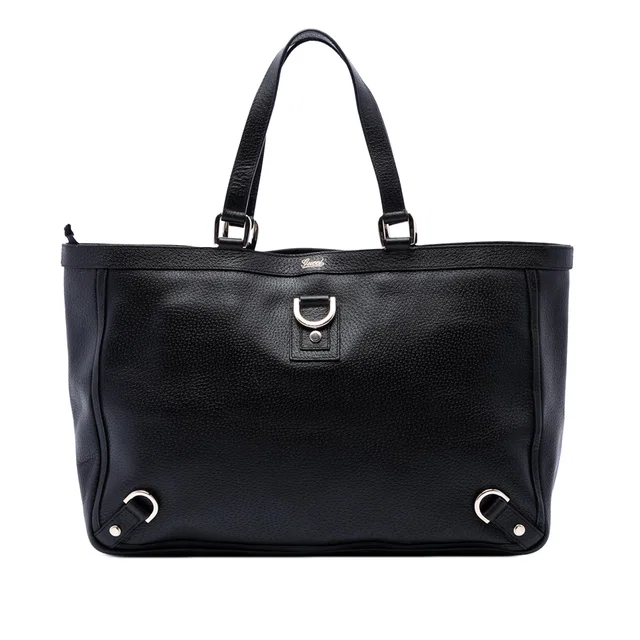 Black Gucci Calfskin Abbey D Ring Tote in Black Calfskin from Designer Revival